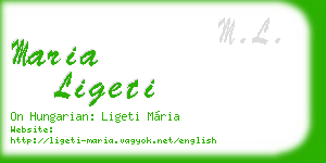 maria ligeti business card